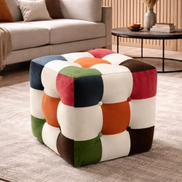 Peticire Sækkepuf 42 cm - Grøn Orange Hvid - Møbler - Stole & lænestole - Taburet & skammel - Ottoman