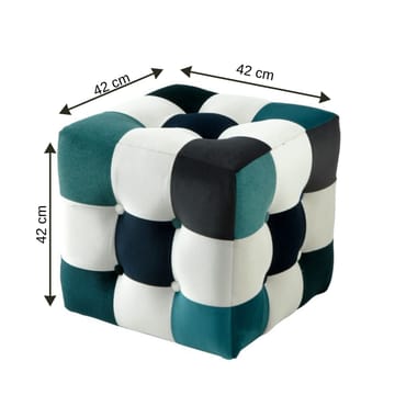 Peticire Sækkepuf 42 cm - Hvid, mørkeblå, turkis - Møbler - Stole & lænestole - Taburet & skammel - Ottoman
