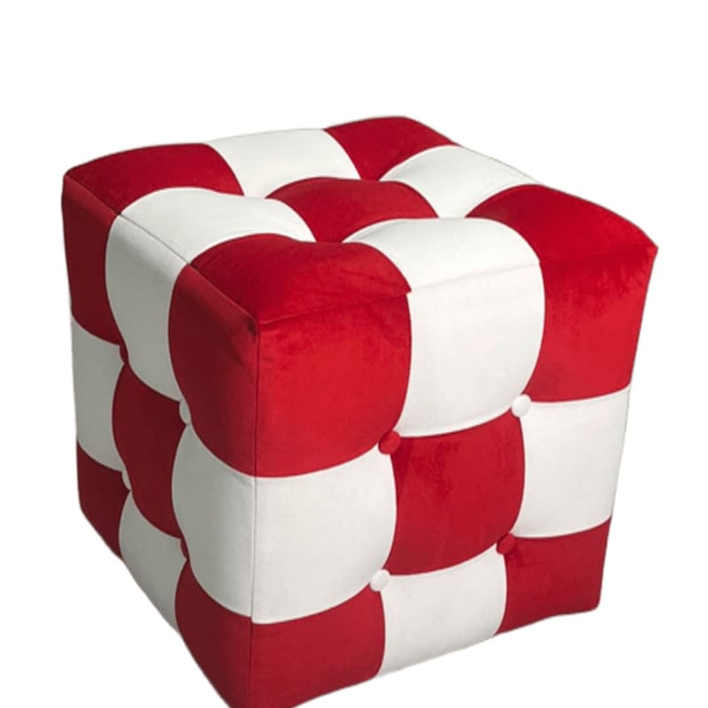 Peticire Sækkepuf 42 cm - Rød og hvid - Møbler - Stole & lænestole - Taburet & skammel - Ottoman