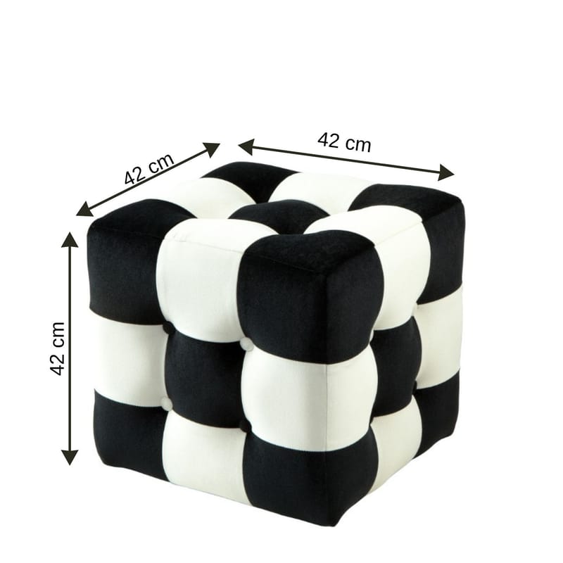 Peticire Sækkepuf 42 cm - Sort og hvid - Møbler - Stole & lænestole - Taburet & skammel - Ottoman
