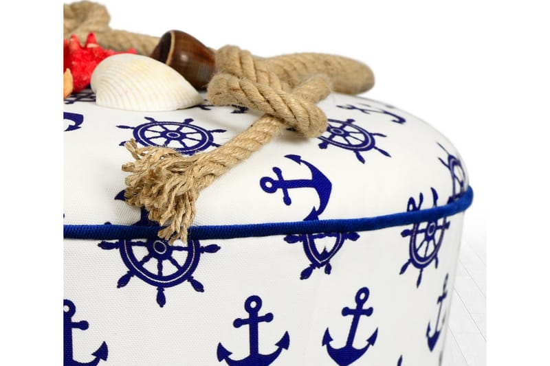 Pradera Siddepuf 42 cm - Hvid/Blå - Møbler - Stole & lænestole - Taburet & skammel - Ottoman