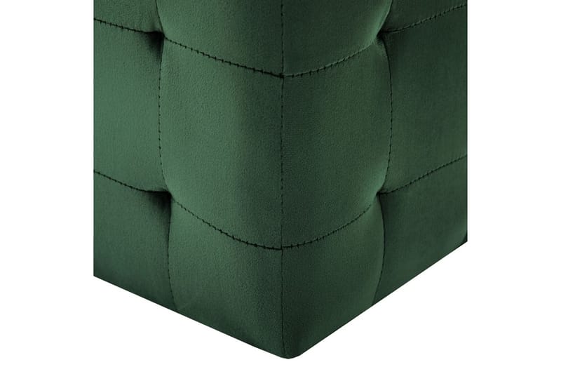 Puf 2 stk. 30 x 30 x 30 cm fløjlsstof grøn - Grøn - Ottoman