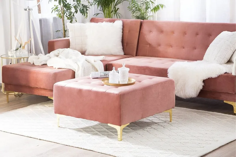 Aberdeen Fodskammel 80 | 80 cm, Lyserød