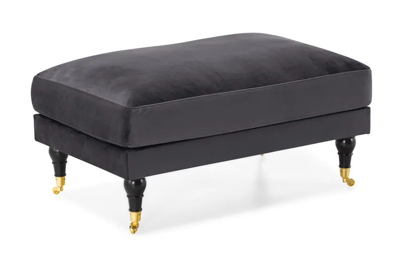 Andrew Puf Velour - Mørkegrå/Messing - Møbler - Stole & lænestole - Taburet & skammel - Puf