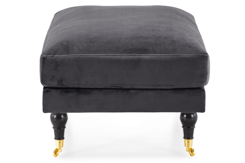 Andrew Puf Velour - Mørkegrå/Messing - Møbler - Stole & lænestole - Taburet & skammel - Puf