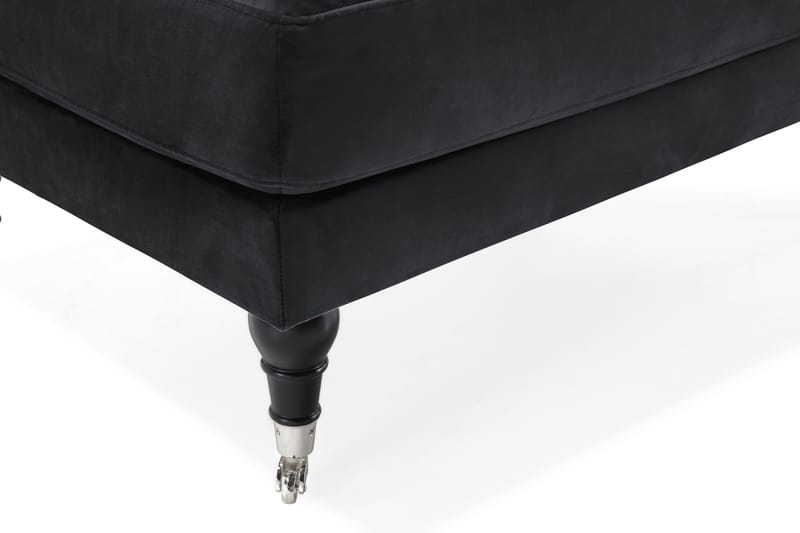 Andrew Puf Velour - Sort/Krom - Møbler - Stole & lænestole - Taburet & skammel - Puf