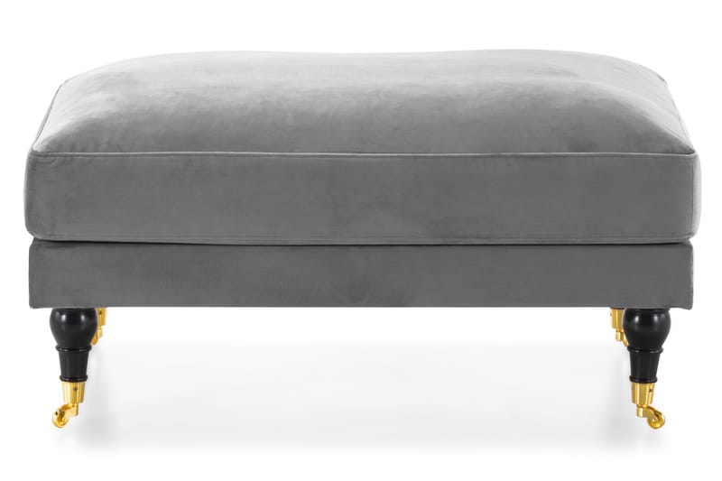Andrew Puf Velour - Sølvgrå/Messing - Møbler - Stole & lænestole - Taburet & skammel - Puf