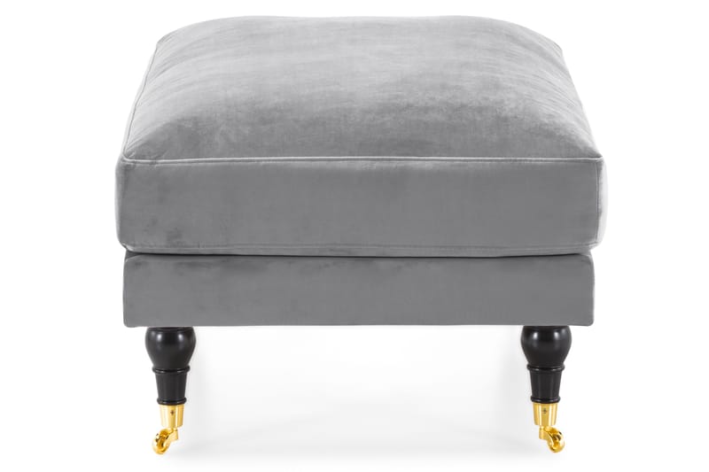 Andrew Puf Velour - Sølvgrå/Messing - Møbler - Stole & lænestole - Taburet & skammel - Puf