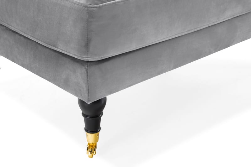 Andrew Puf Velour - Sølvgrå/Messing - Møbler - Stole & lænestole - Taburet & skammel - Puf