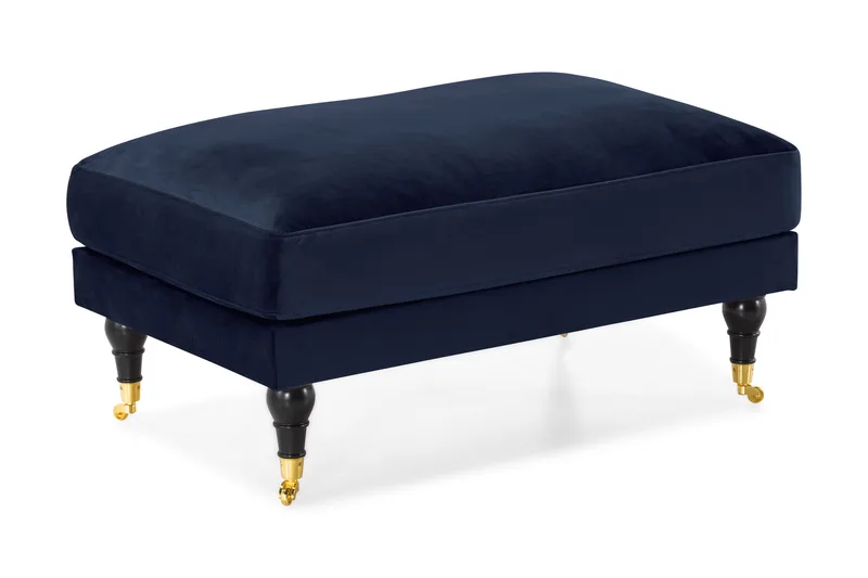 Andrew Puf Velour - Midnatsblå/Messing - Møbler - Stole & lænestole - Taburet & skammel - Puf