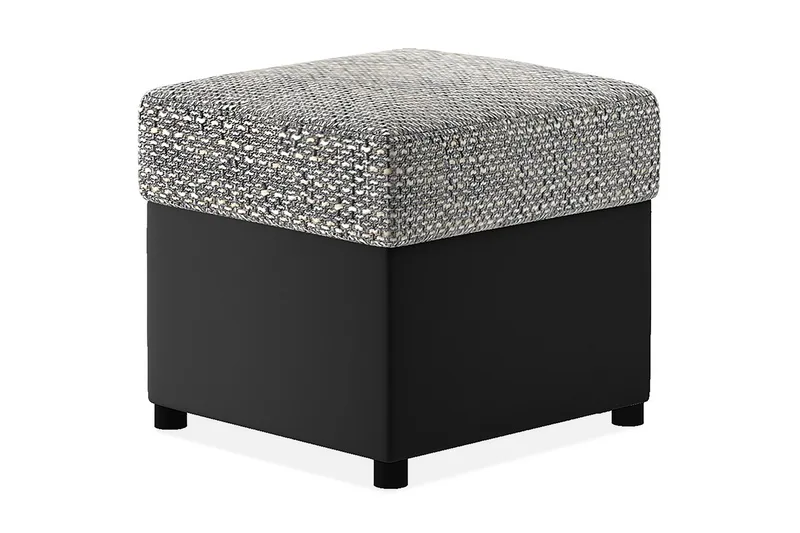 Arabisk fodskammel 45x45 cm, Grå/Sort