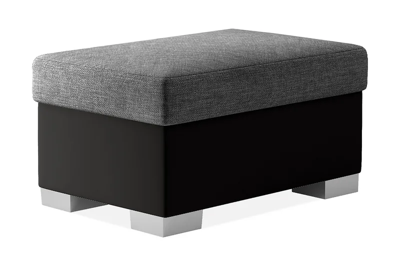 Arabisk fodskammel 55x85 cm, Grå/Sort