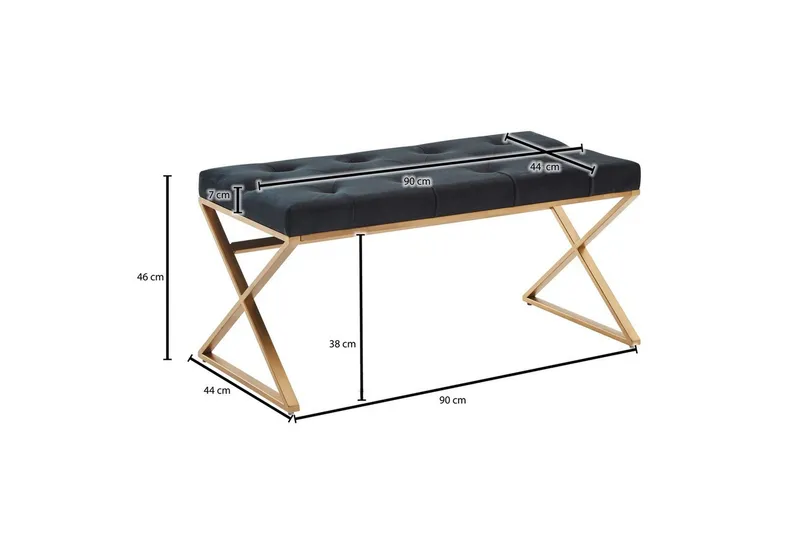 Bænk Wohnling polstret Chesterfield-look med fløjlspolstring enkelt ramme - enkelt ramme - Møbler - Stole & lænestole - Taburet & skammel - Puf - Chesterfield puf