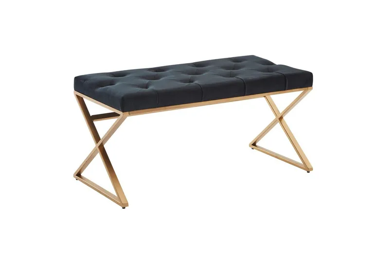 Bænk Wohnling polstret Chesterfield-look med fløjlspolstring enkelt ramme, enkelt ramme