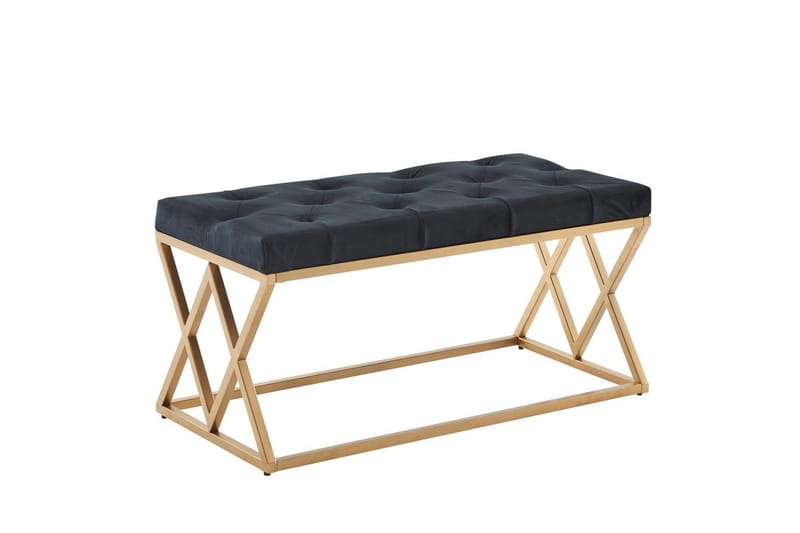 Bænk Wohnling polstret Chesterfield-look med fløjlspolstring dobbelt ramme - dobbelt ramme - Møbler - Stole & lænestole - Taburet & skammel - Puf - Chesterfield puf