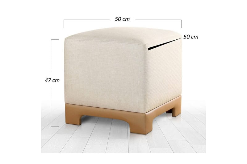 Puf Belarville Creme / Beige - Creme / Beige - Møbler - Stole & lænestole - Taburet & skammel - Ottoman