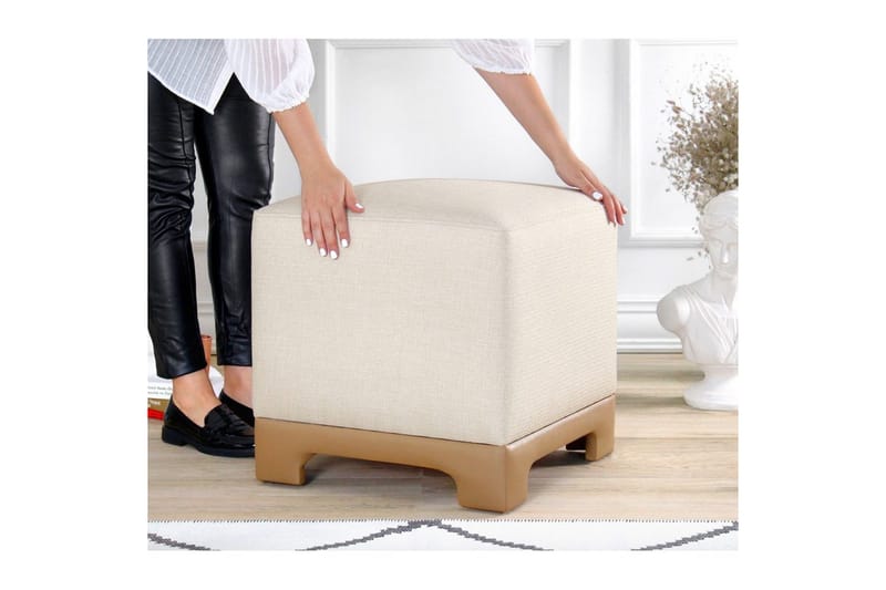 Puf Belarville Creme / Beige - Creme / Beige - Møbler - Stole & lænestole - Taburet & skammel - Ottoman