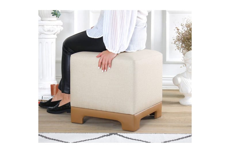 Puf Belarville Creme / Beige - Creme / Beige - Møbler - Stole & lænestole - Taburet & skammel - Ottoman