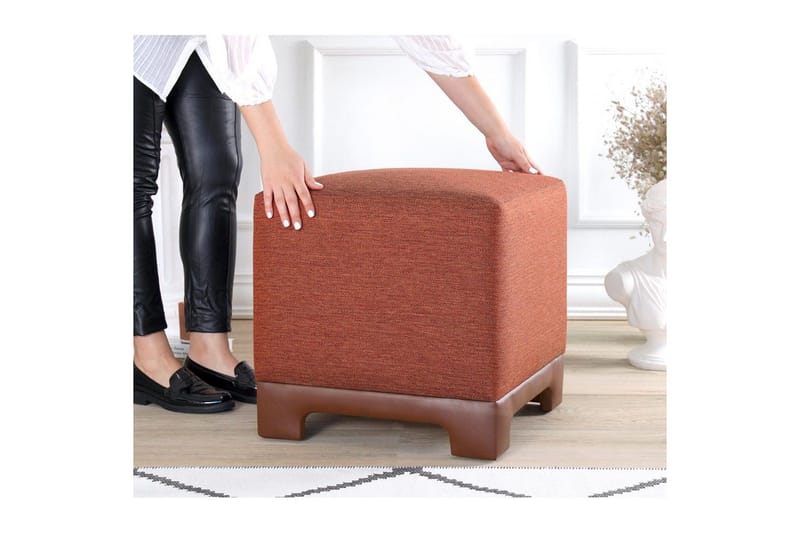Puf Belarville Flise Rød - Flise Rød - Møbler - Stole & lænestole - Taburet & skammel - Ottoman