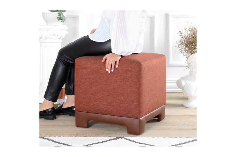 Puf Belarville Flise Rød - Flise Rød - Møbler - Stole & lænestole - Taburet & skammel - Ottoman