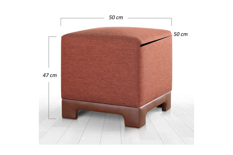 Puf Belarville Flise Rød - Flise Rød - Møbler - Stole & lænestole - Taburet & skammel - Ottoman