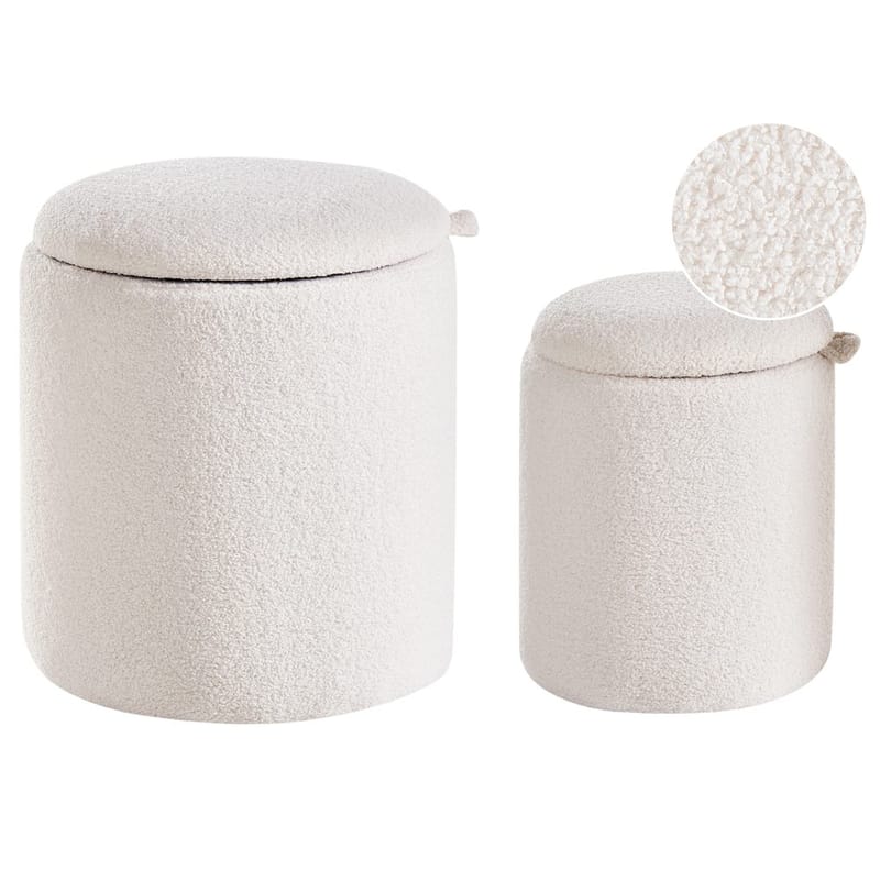 Puf Berea 2-pak - Hvid - Møbler - Stole & lænestole - Taburet & skammel - Ottoman