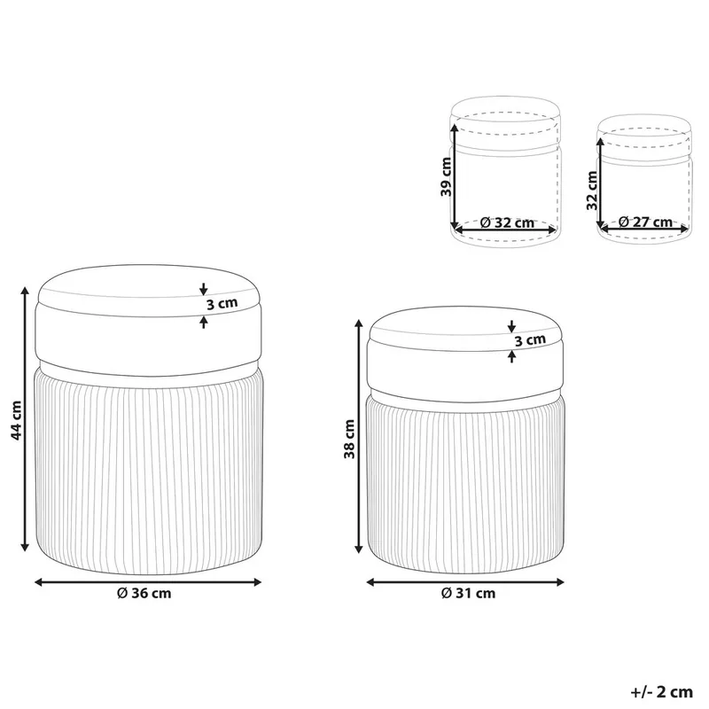 Puf Camdenton 2-pak - Hvid - Møbler - Stole & lænestole - Taburet & skammel - Ottoman