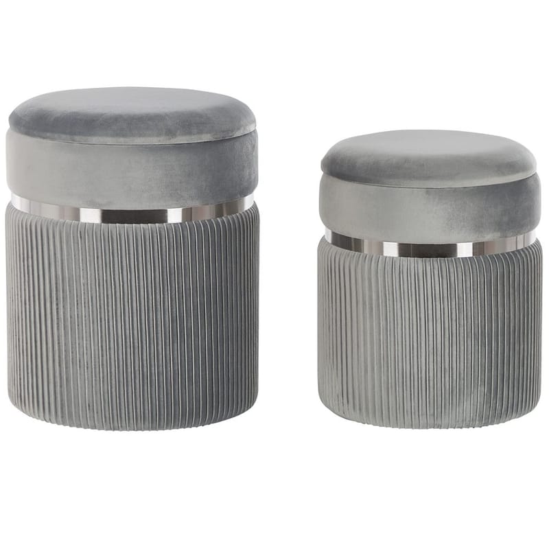 Puf Camdenton 2-pak - Grå - Møbler - Stole & lænestole - Taburet & skammel - Ottoman