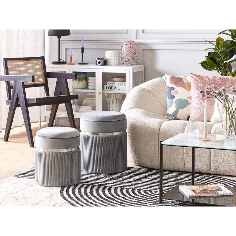 Puf Camdenton 2-pak - Grå - Møbler - Stole & lænestole - Taburet & skammel - Ottoman