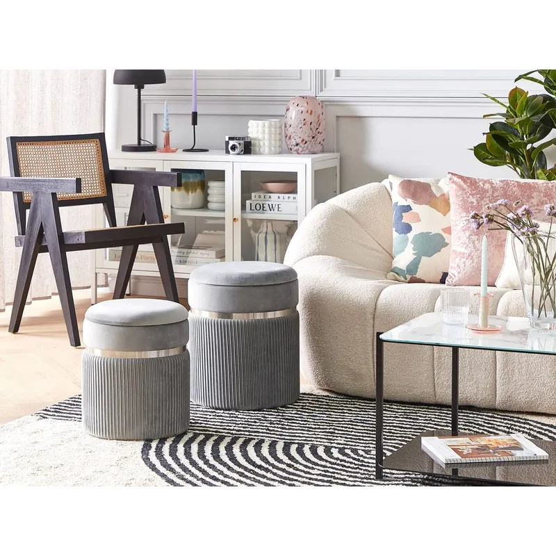 Puf Camdenton 2-pak - Grå - Møbler - Stole & lænestole - Taburet & skammel - Ottoman