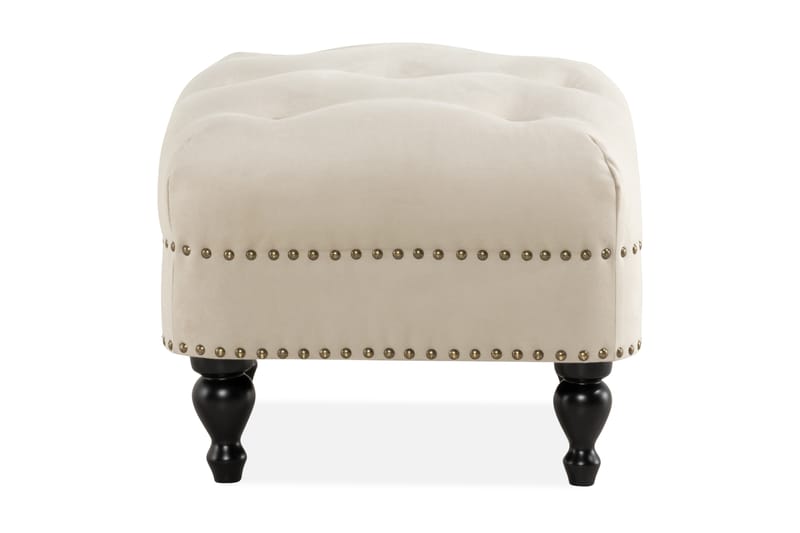 Castelano fodskammel - Beige - Chesterfield puf - Puf