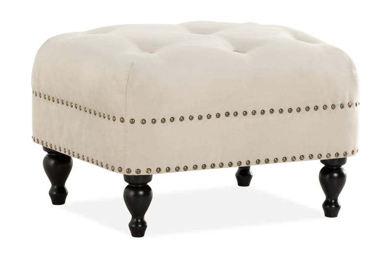 Castelano fodskammel - Beige - Chesterfield puf - Puf