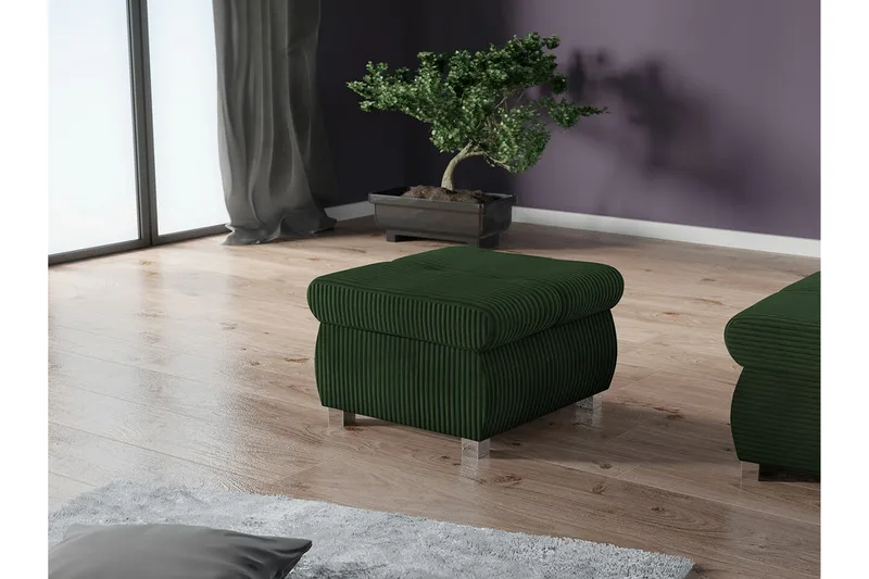 Cerys Fodskammel 60 cm - Grøn - Møbler - Stole & lænestole - Taburet & skammel - Puf