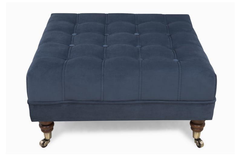 Chesterfield Deluxe Fodskammel Firkantet 70 cm - Velour Beige - Møbler - Stole & lænestole - Taburet & skammel - Puf - Chesterfield puf