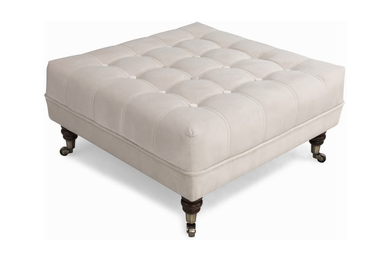 Chesterfield Deluxe Fodskammel Firkantet 70 cm - Velour Sort - Møbler - Stole & lænestole - Taburet & skammel - Puf - Chesterfield puf
