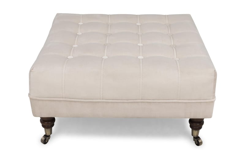 Chesterfield Deluxe Fodskammel Firkantet 70 cm - Velour Sort - Møbler - Stole & lænestole - Taburet & skammel - Puf - Chesterfield puf
