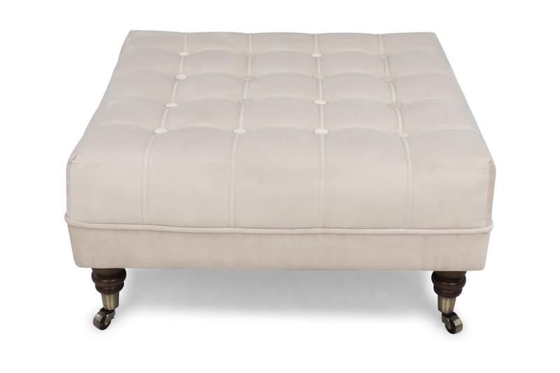 Chesterfield Deluxe Fodskammel Firkantet 70 cm - Velour Sort - Chesterfield puf - Puf