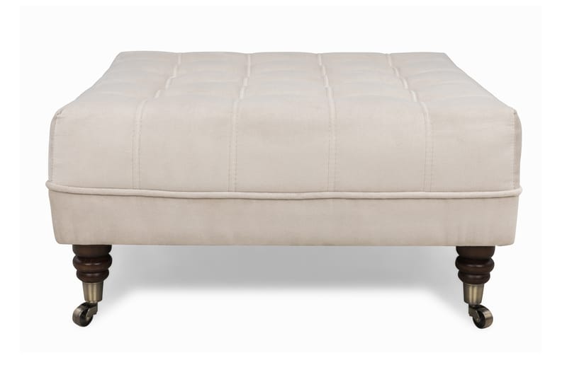 Chesterfield Deluxe Fodskammel Firkantet 70 cm - Velour Sort - Møbler - Stole & lænestole - Taburet & skammel - Puf - Chesterfield puf