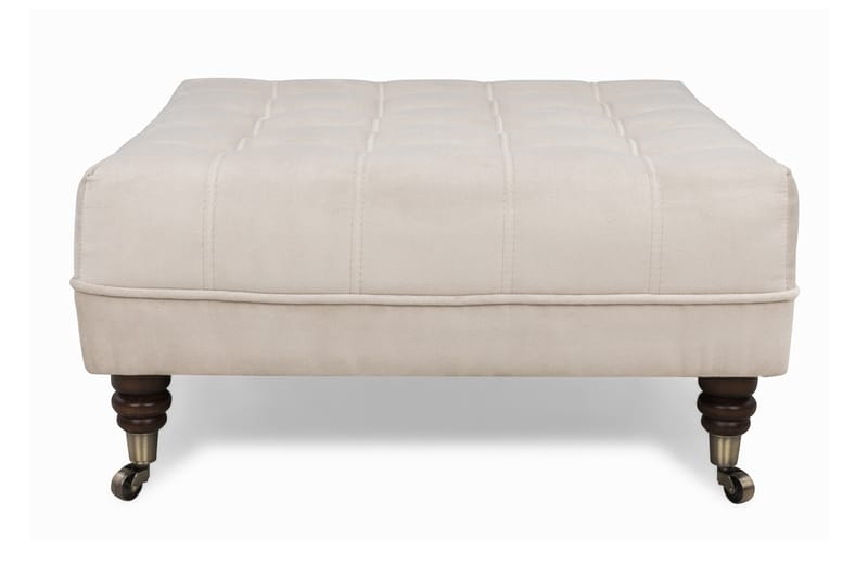 Chesterfield Deluxe Fodskammel Firkantet 70 cm - Velour Sort - Chesterfield puf - Puf