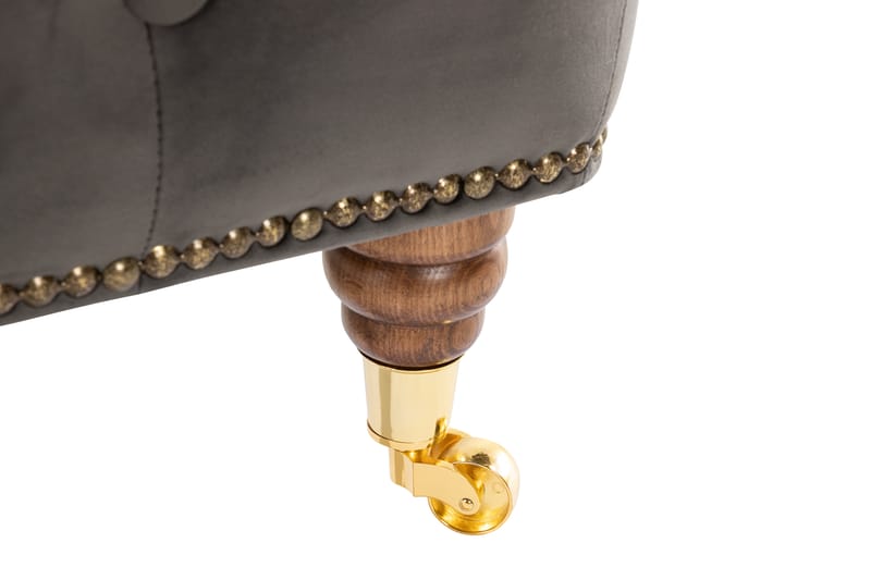 Chesterfield Deluxe Fodskammel - Grå - Møbler - Stole & lænestole - Taburet & skammel - Puf - Chesterfield puf