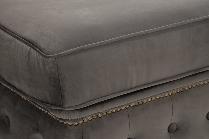Chesterfield Deluxe Fodskammel - Grå - Møbler - Stole & lænestole - Taburet & skammel - Puf - Chesterfield puf