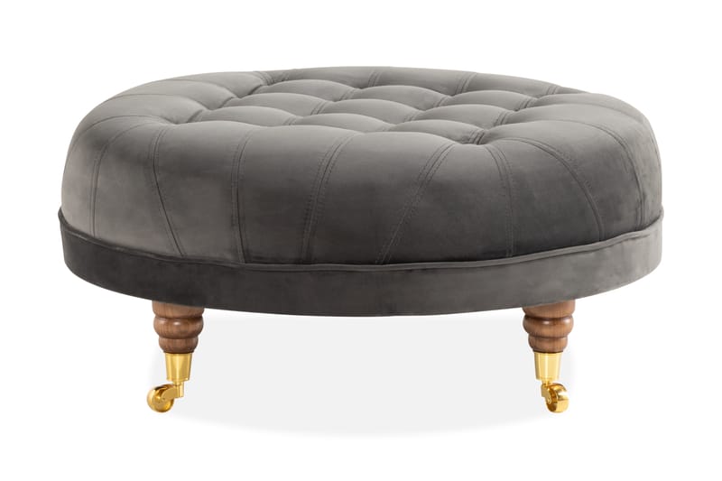 Chesterfield Deluxe Fodskammel - Grå - Møbler - Stole & lænestole - Taburet & skammel - Puf - Chesterfield puf
