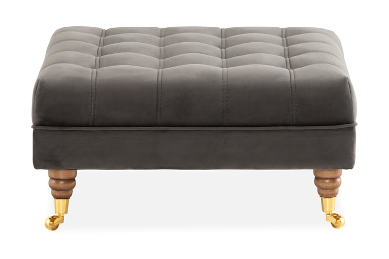 Chesterfield Deluxe Fodskammel - Grå - Møbler - Stole & lænestole - Taburet & skammel - Puf - Chesterfield puf