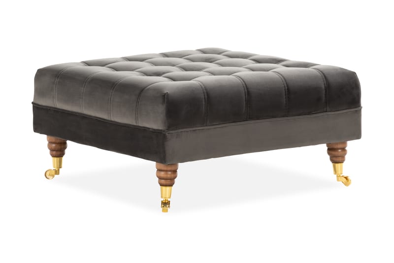 Chesterfield Deluxe Fodskammel - Grå - Møbler - Stole & lænestole - Taburet & skammel - Puf - Chesterfield puf