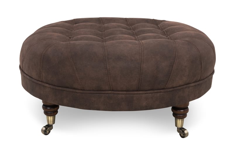 Chesterfield Deluxe Fodskammel Rund 80 cm - Velour Petrolblå - Møbler - Stole & lænestole - Taburet & skammel - Puf - Chesterfield puf