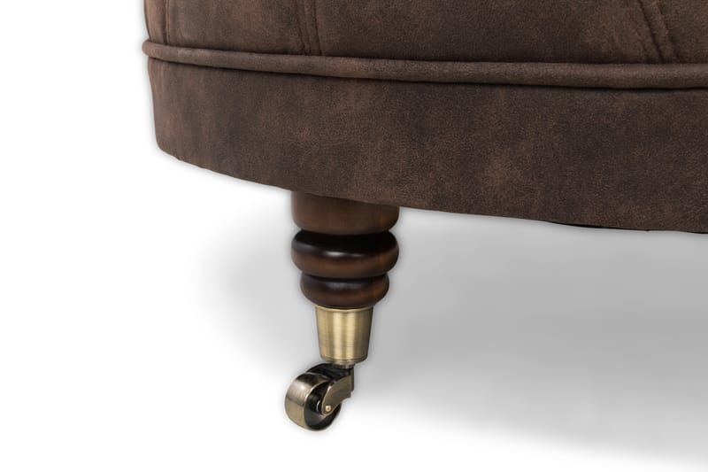 Chesterfield Deluxe Fodskammel Rund 80 cm - Velour Petrolblå - Møbler - Stole & lænestole - Taburet & skammel - Puf - Chesterfield puf