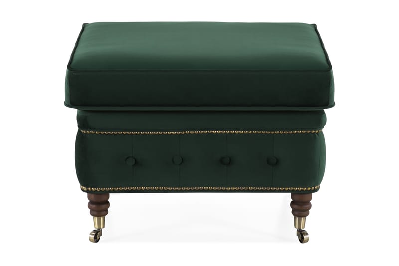 Chesterfield Deluxe Puf - Velour Mørkegrøn - Møbler - Stole & lænestole - Taburet & skammel - Puf - Chesterfield puf