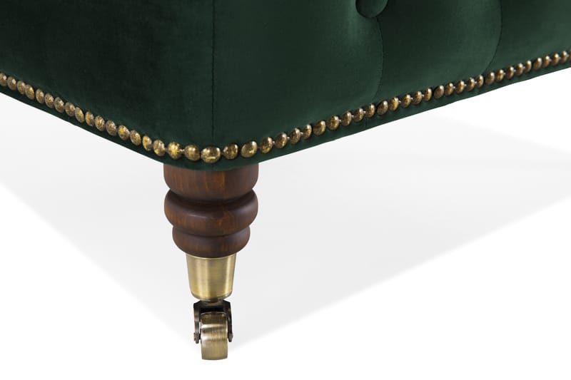 Chesterfield Deluxe Puf - Velour Mørkegrøn - Møbler - Stole & lænestole - Taburet & skammel - Puf - Chesterfield puf