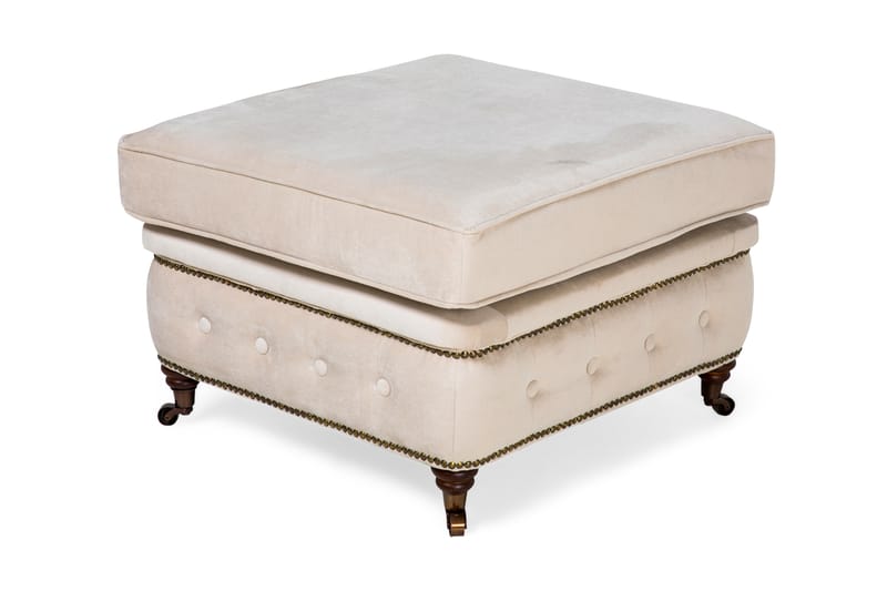 Chesterfield Deluxe Puf Velour - Beige - Møbler - Stole & lænestole - Taburet & skammel - Puf - Chesterfield puf