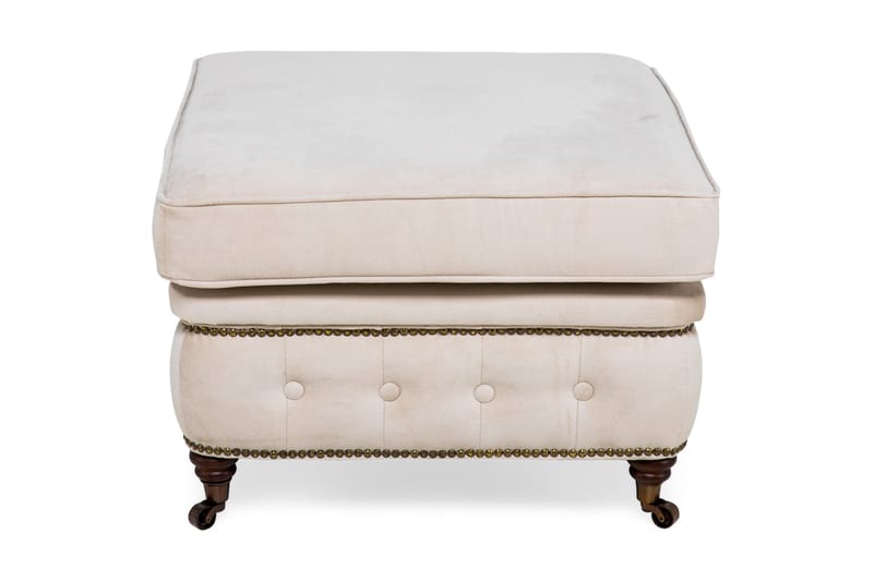 Chesterfield Deluxe Puf Velour - Beige - Møbler - Stole & lænestole - Taburet & skammel - Puf - Chesterfield puf